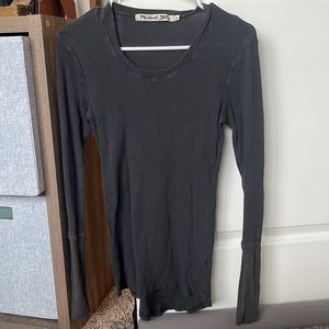 Grey Michael Stars Waffle T-Shirt w/Thumbholes